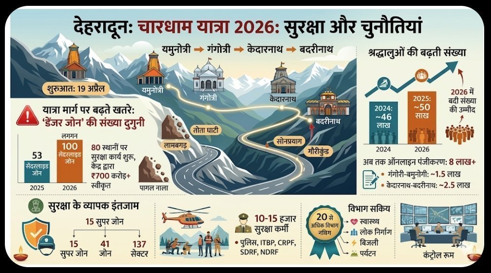 चारधाम यात्रा 2026 : बढ़ती श्रद्धालुओं की संख्या के बीच ‘डेंजर जोन’ बने बड़ी चुनौती