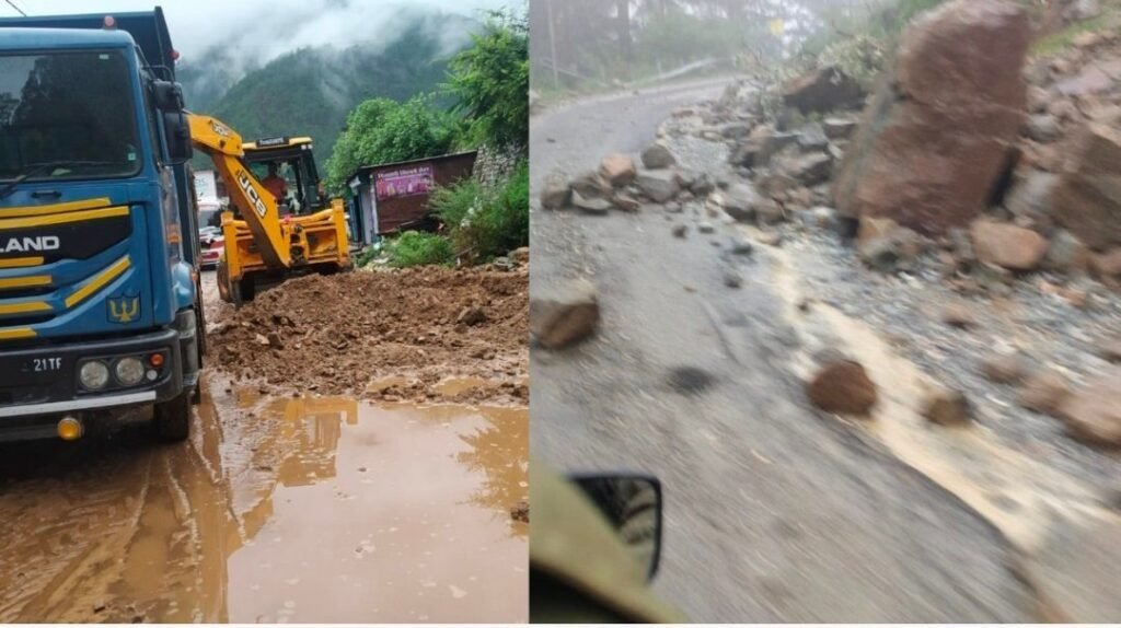 बारिश बनी आफत : यमुनोत्री हाईवे बंद, कर्णप्रयाग में गिरे भारी बोल्डर